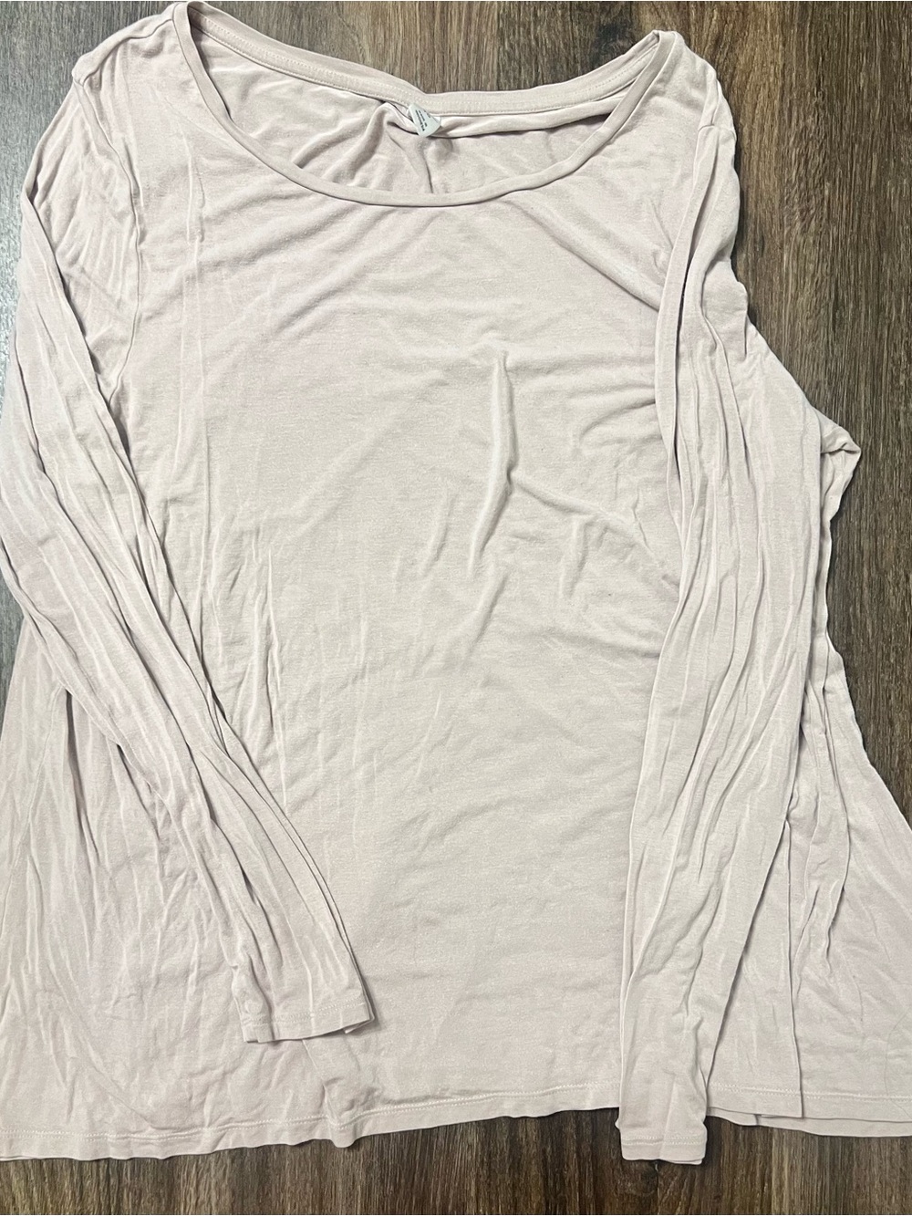 Old Navy Light Blush Long-Sleeve Scoop Neck Top